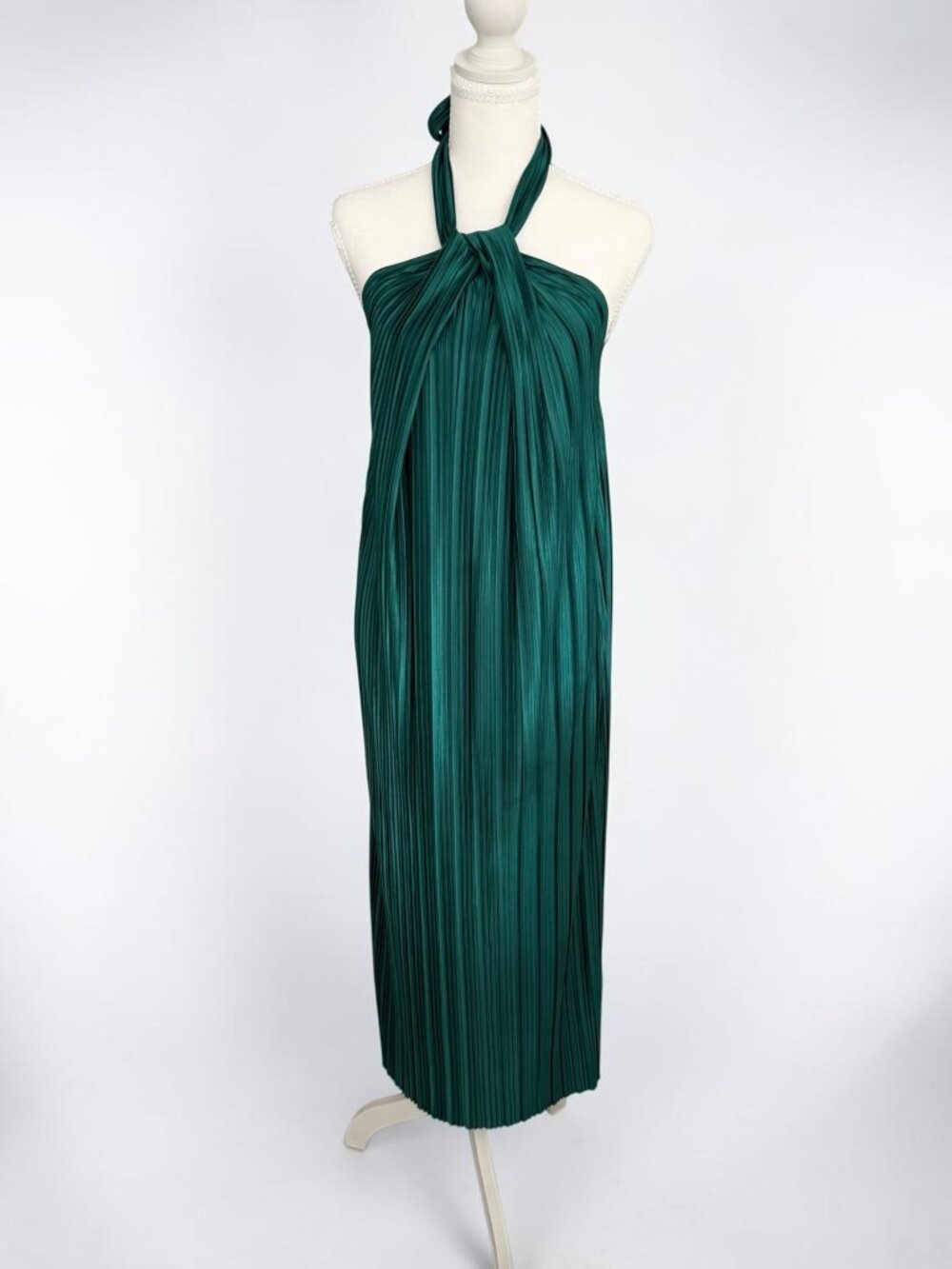 ELOQUII Evergreen Pleated Halter Cocktail Dress Size 14/16